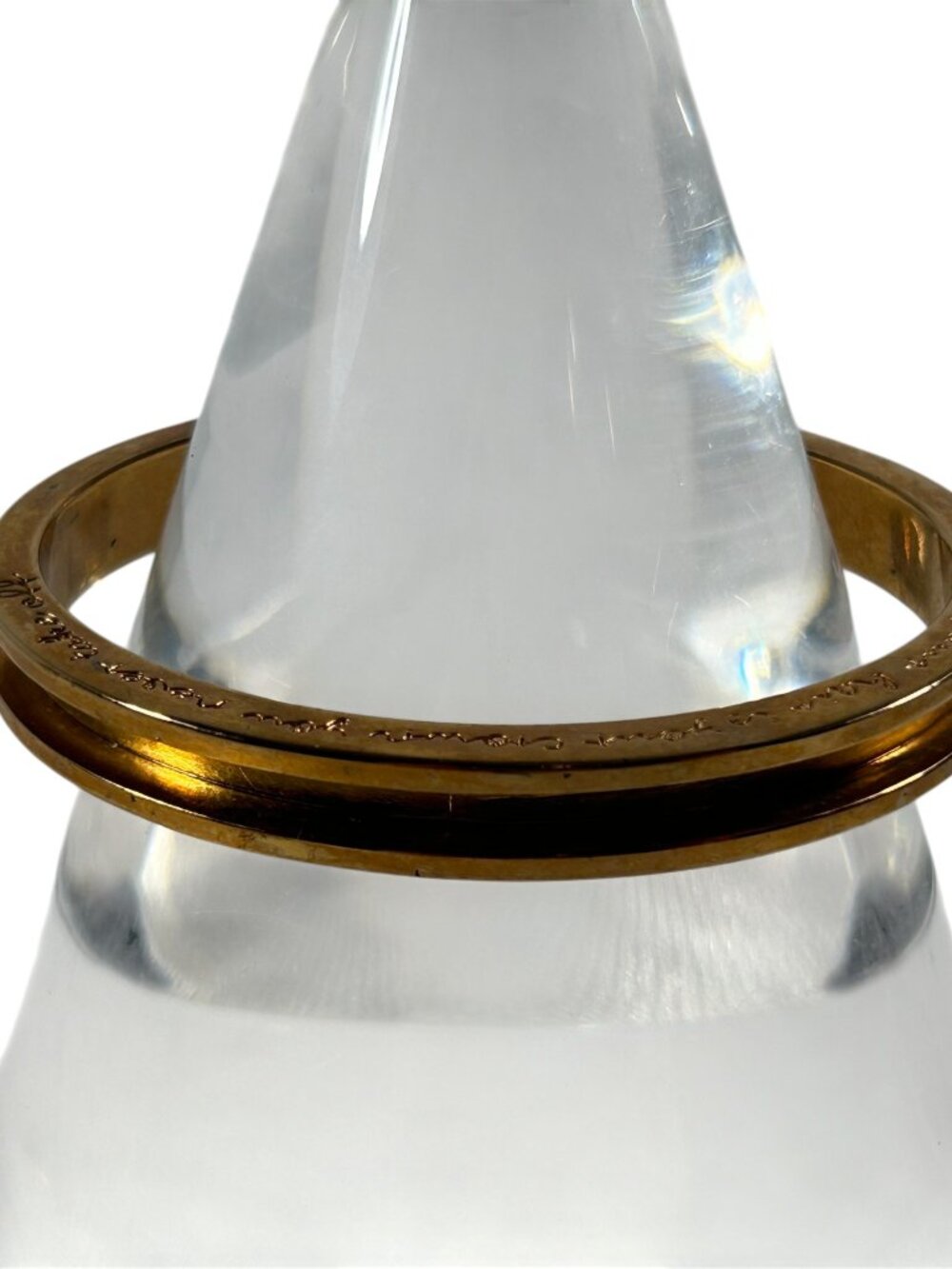 Fromm 1907 Hair Tie Bracelet Gold Tone Cuff Your Hair Is Your Crown Bangle